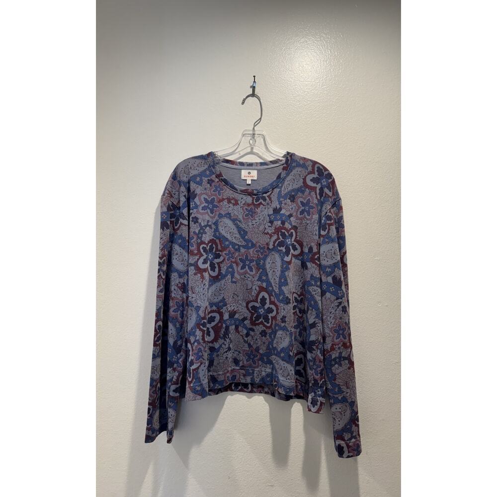 Sundry‎ Women’s Size 4 Paisley Floral Print Long Sleeve Top Anthropologie Comfy